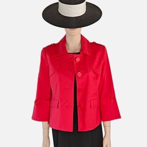 Rafaella Poppy Red Polished Cotton Jacket Size M